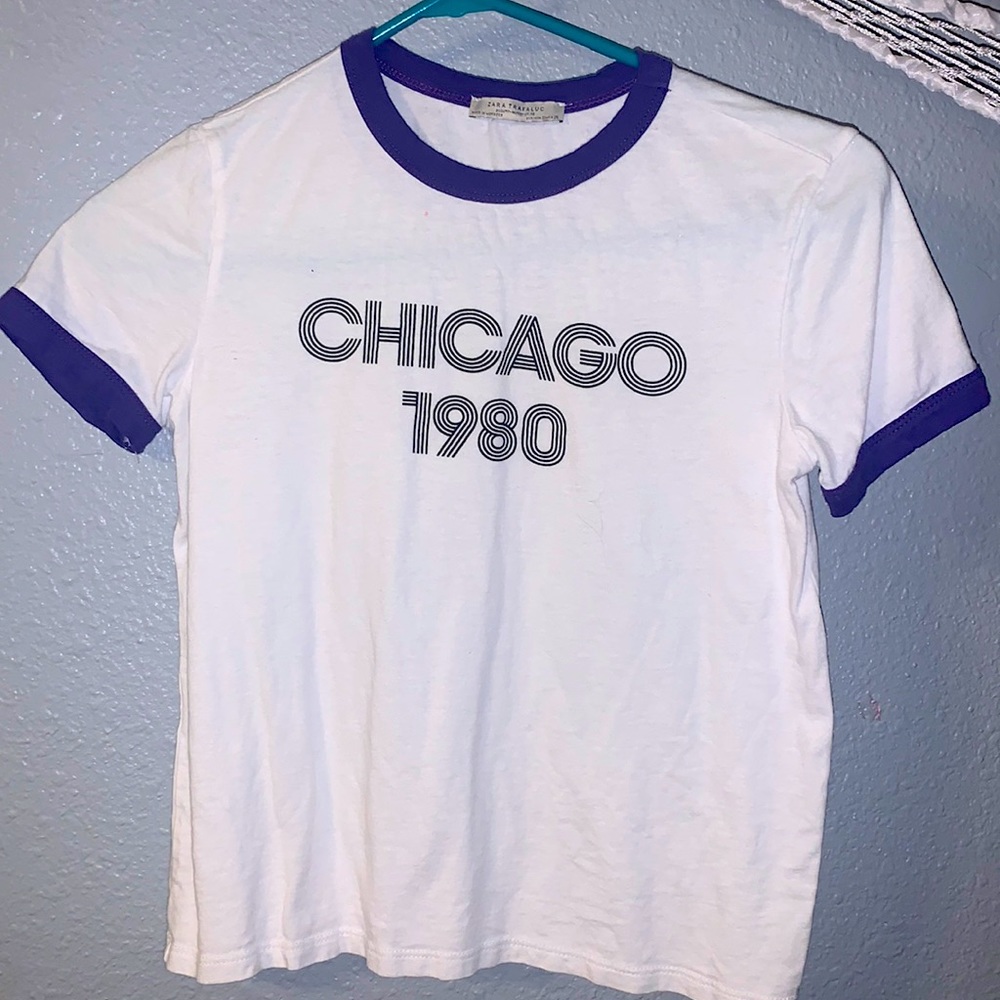 Zara size S white Chicago crop top